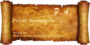 Polák Annamária névjegykártya